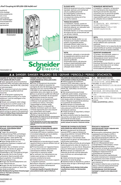 schneider施耐德FuPacT Coupling kit ISFL250-1250 4x240mm2 - 说明页